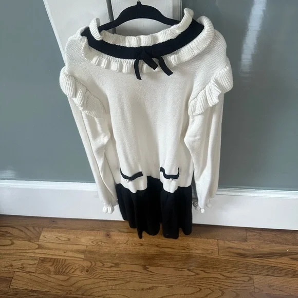 Janie and Jack White and Black Ruffle Sweater - Picture 3 of 4